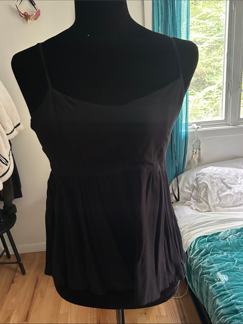 Forever 21 Black Spaghetti Strap Babydoll Mini Dress